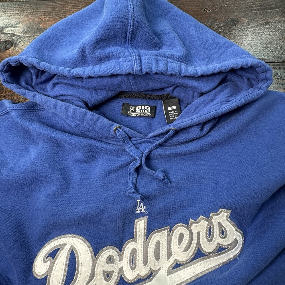 Los Angeles Dodgers Blue Hoodie Sewn Logo Gear For Sports G Big Cotton Men's XL - Picture 3 of 11
